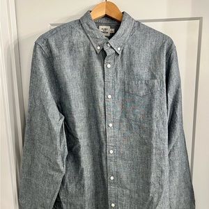 Flint and Tinder, Selvedge Architect Shirt in Marled Blue, Large